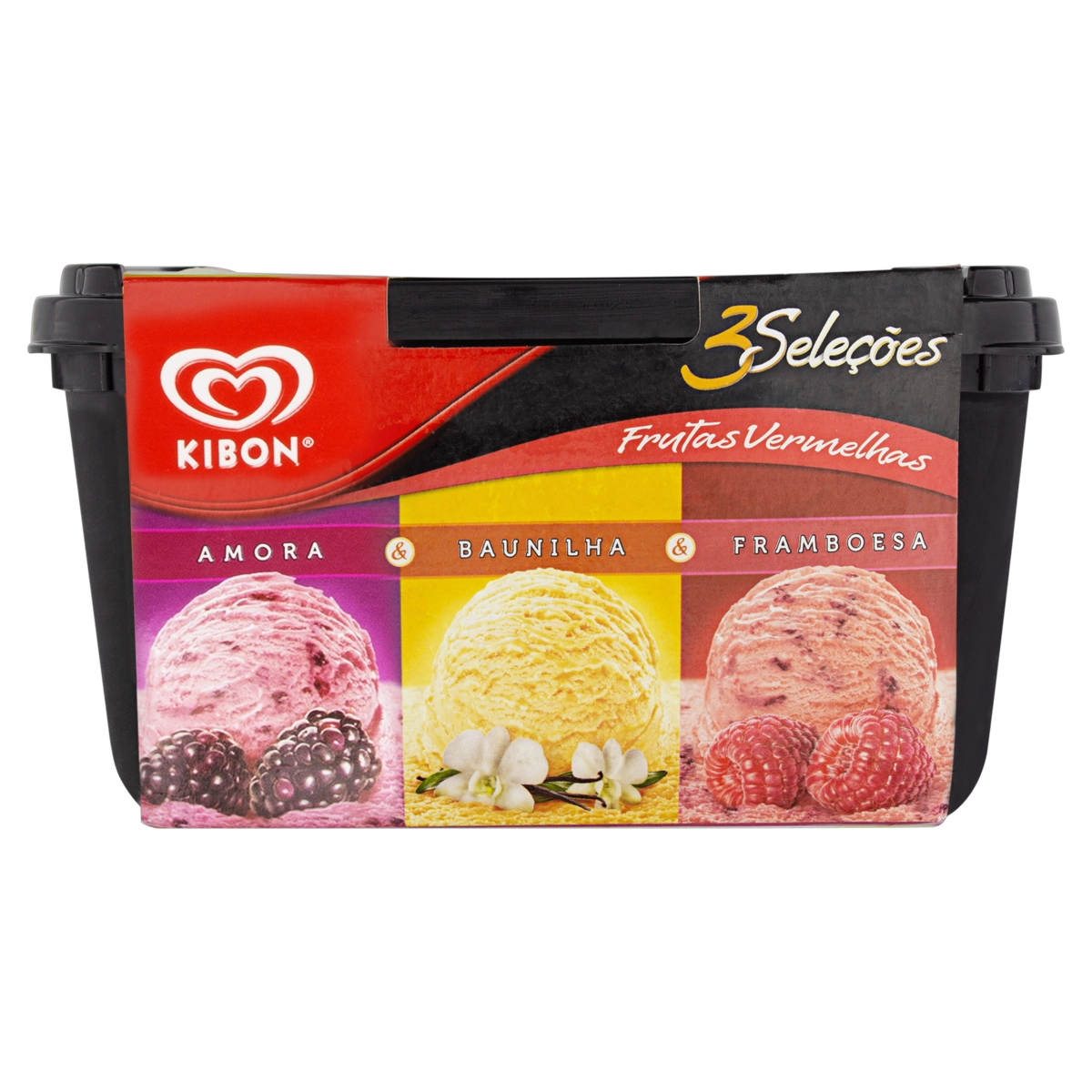 Sorvete Frutas Vermelhas Kibon 3 Seleções Pote 1,5l