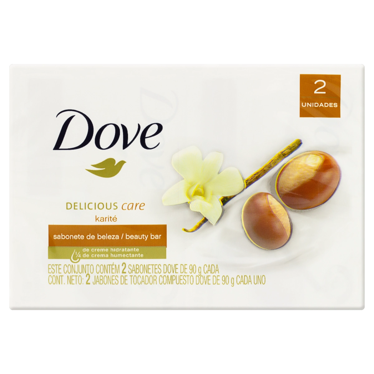Pack Sabonete Barra óleo De Karité E Baunilha Dove Delicious Care Envoltório 2 Unidades 90g Cada