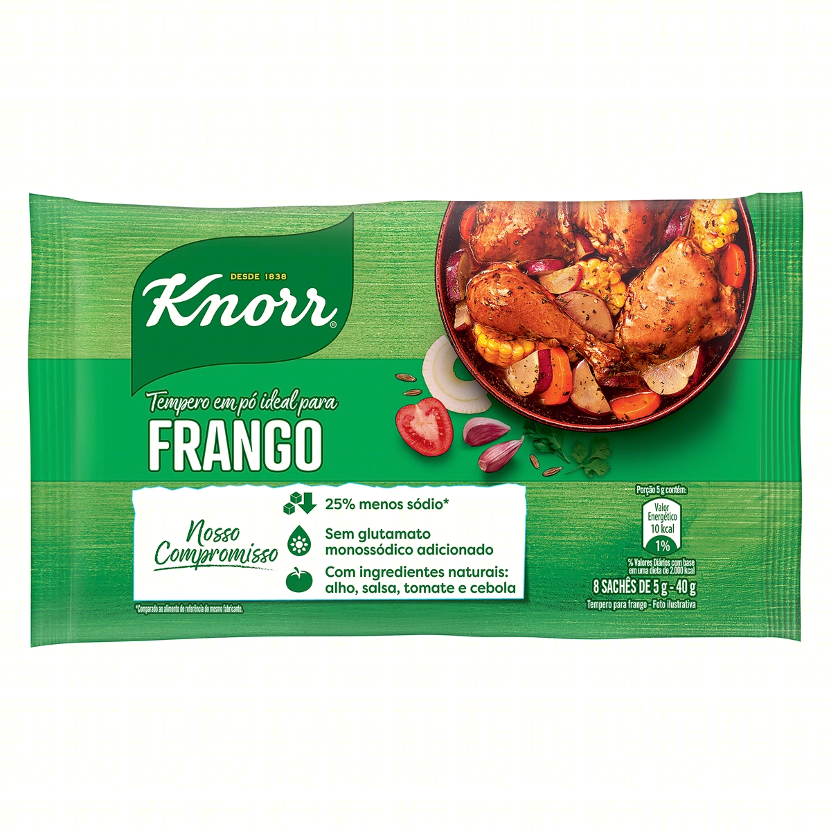 Tempero Pó Para Frango Knorr Pacote 40g 8 Unidades