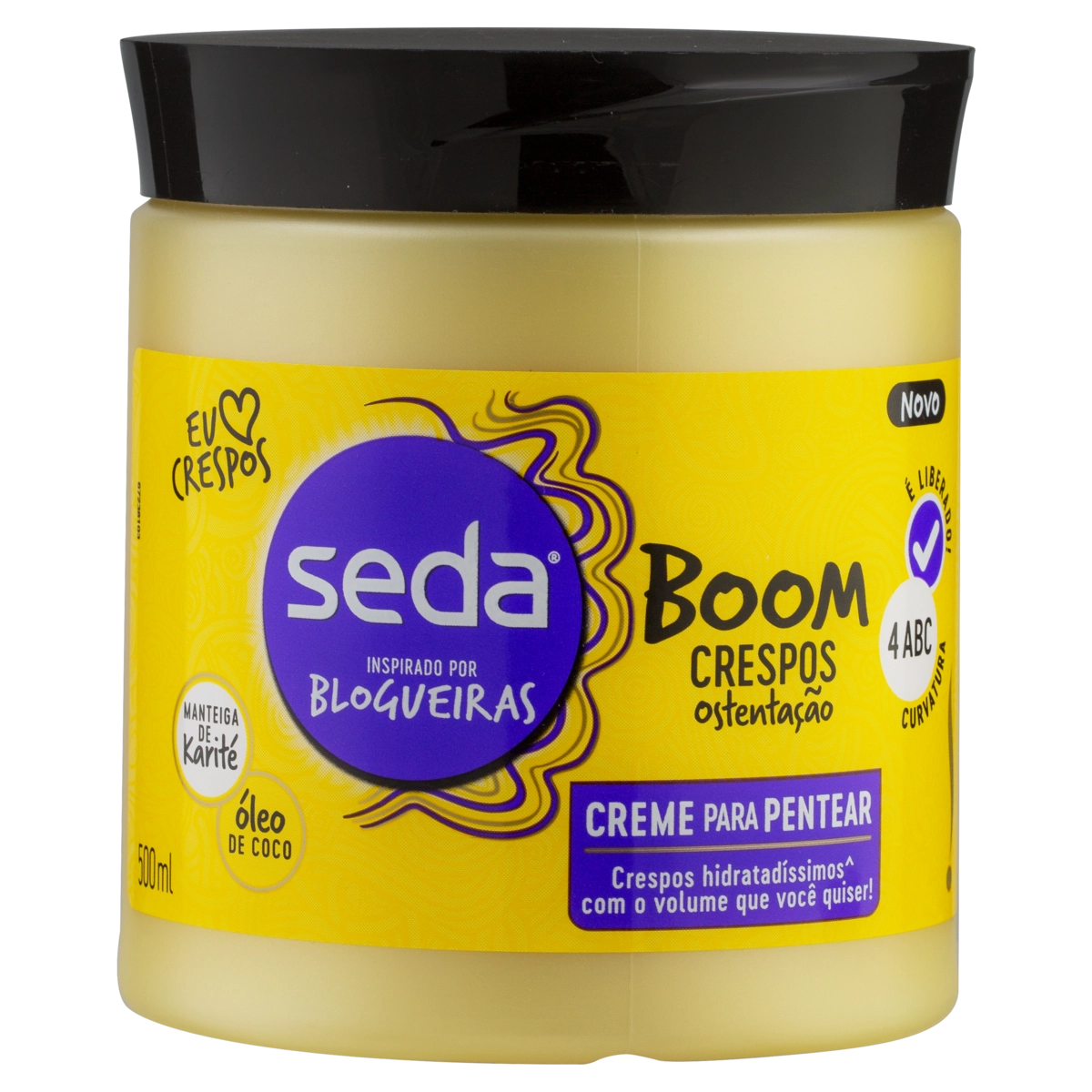 Creme Para Pentear Seda Inspirado Por Blogueiras Boom Crespos Ostentação Pote 500ml