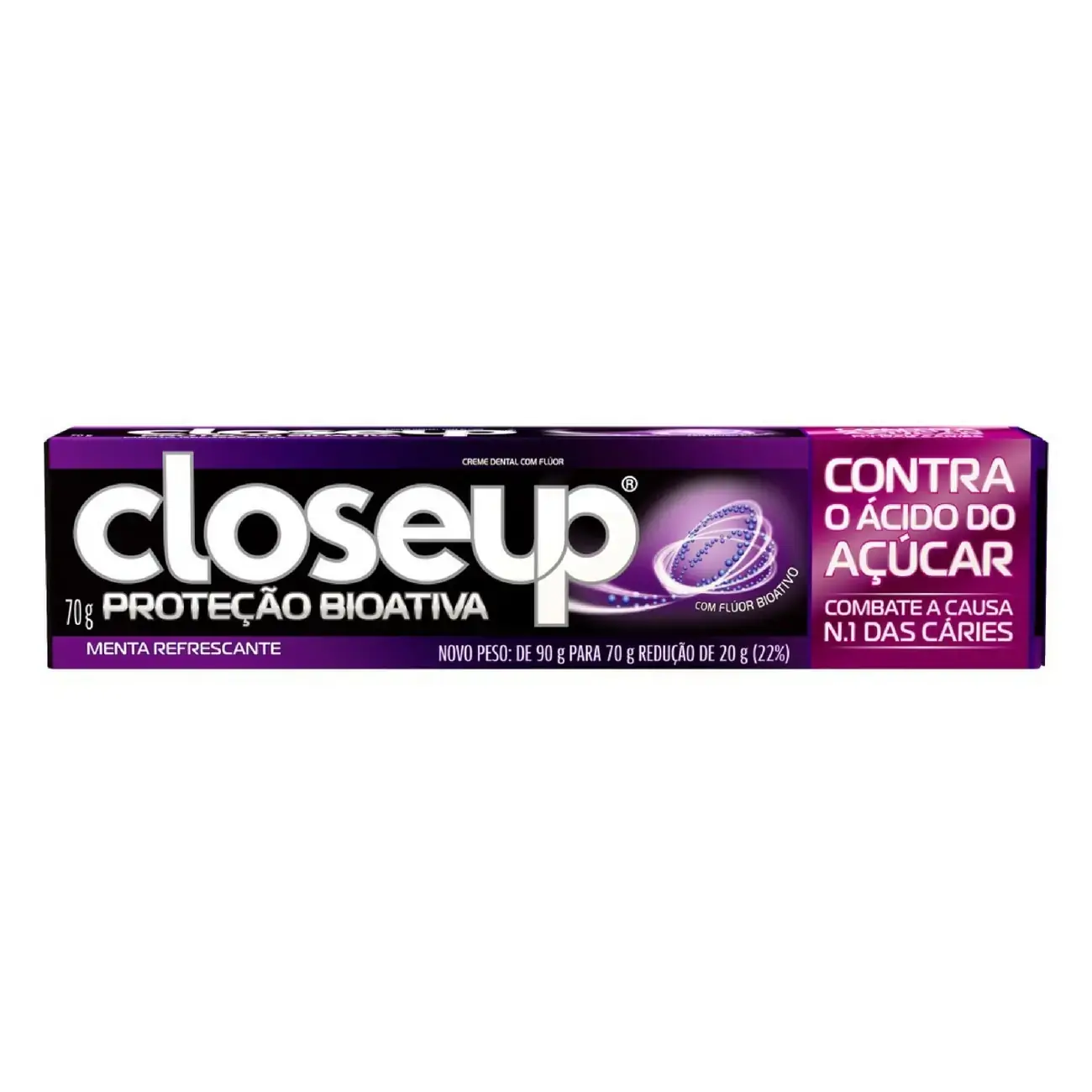 Creme Dental Menta Refrescante Closeup Proteção Bioativa Contra O ácido Do Açúcar Caixa 70g
