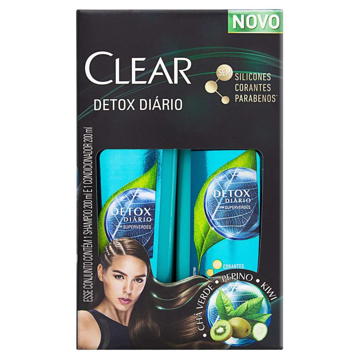 Kit Shampoo Condicionador Clear Detox Diário 200ml Cada
