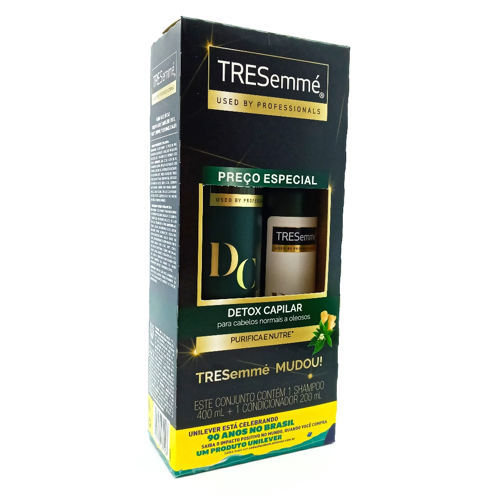 Kit Shampoo 400ml Condicionador 200ml Tresemmé Detox Capilar