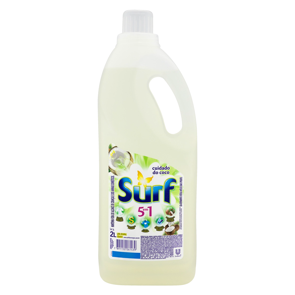 Lava Roupas Líquido Cuidado Do Coco Surf Frasco 2l