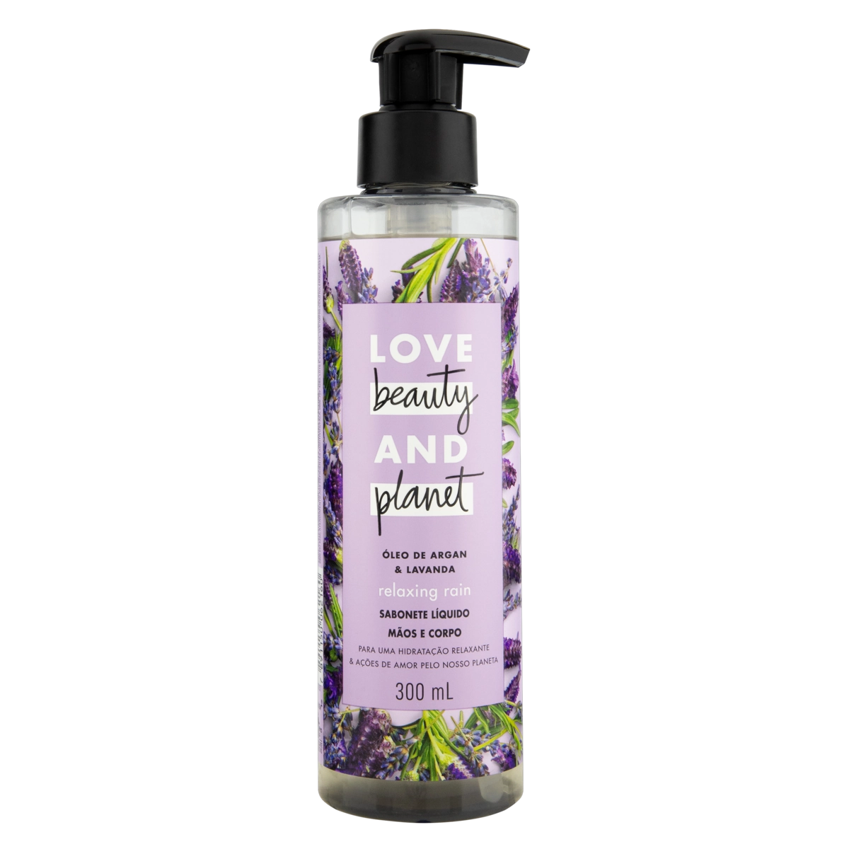 Sabonete Líquido Relaxing Rain Mãos E Corpo Love Beauty Planet Frasco 300ml