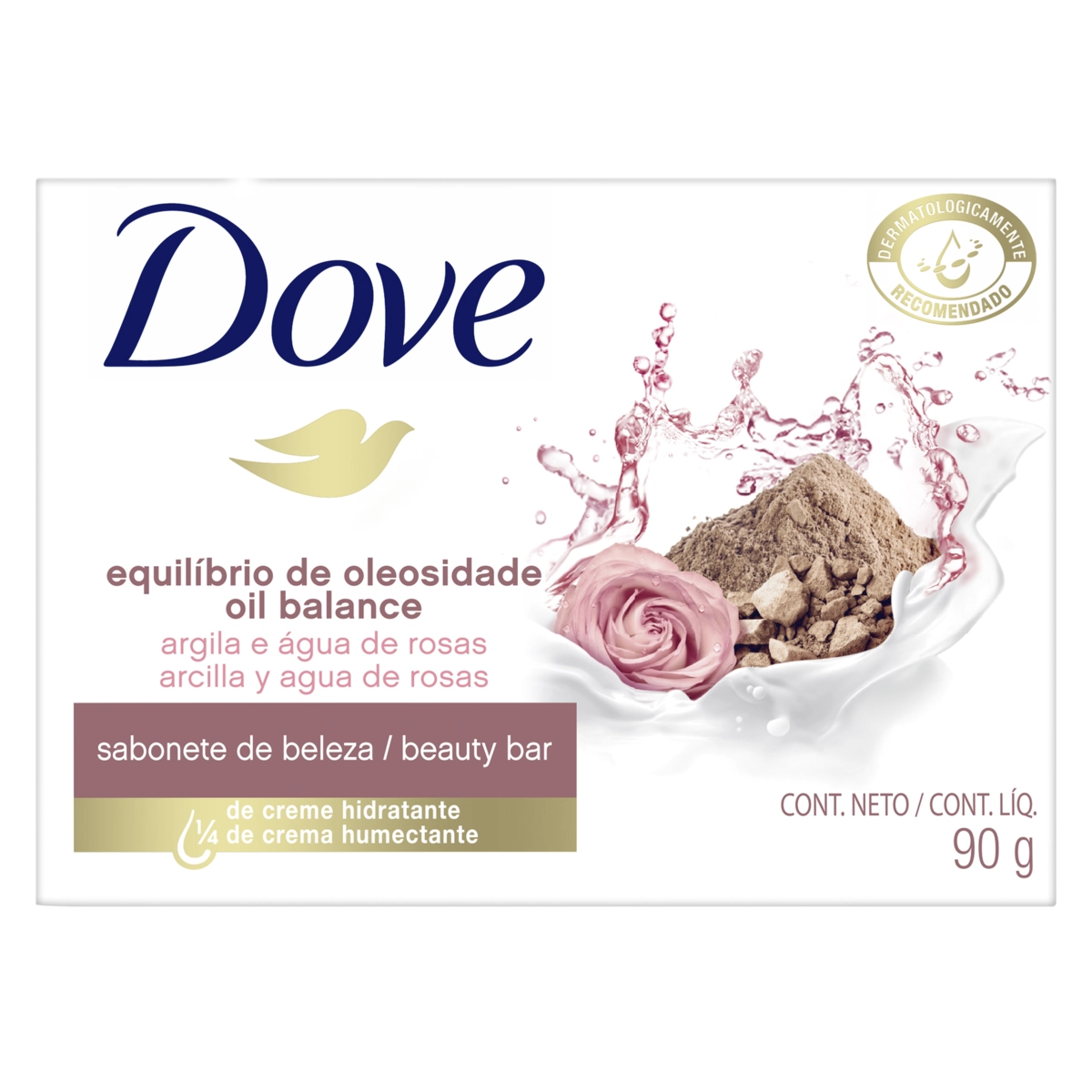 Sabonete Barra Equilíbrio De Oleosidade Argila E água De Rosas Dove Caixa 90g