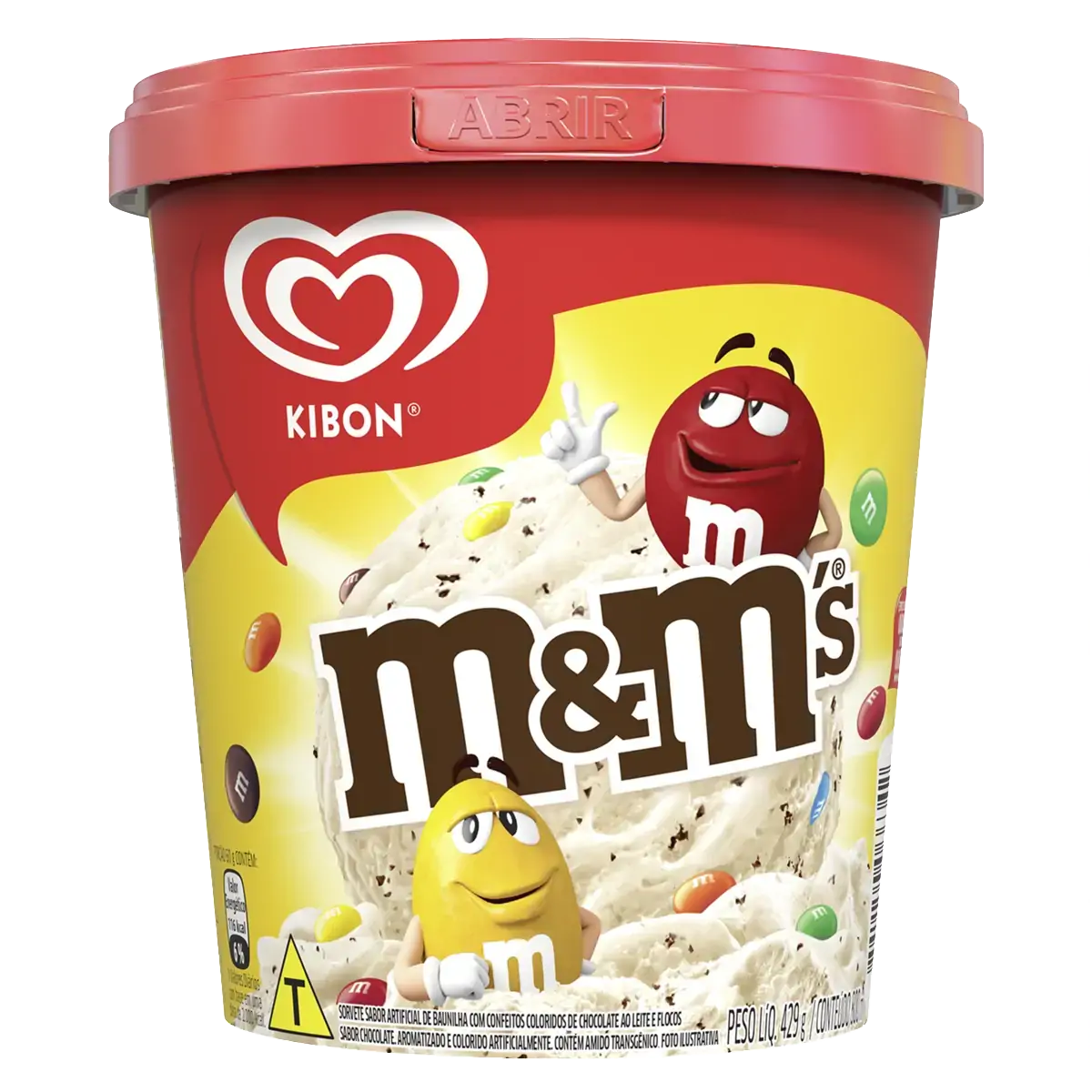 Sorvete Baunilha Com Confeitos M Ms Kibon Pote 800ml