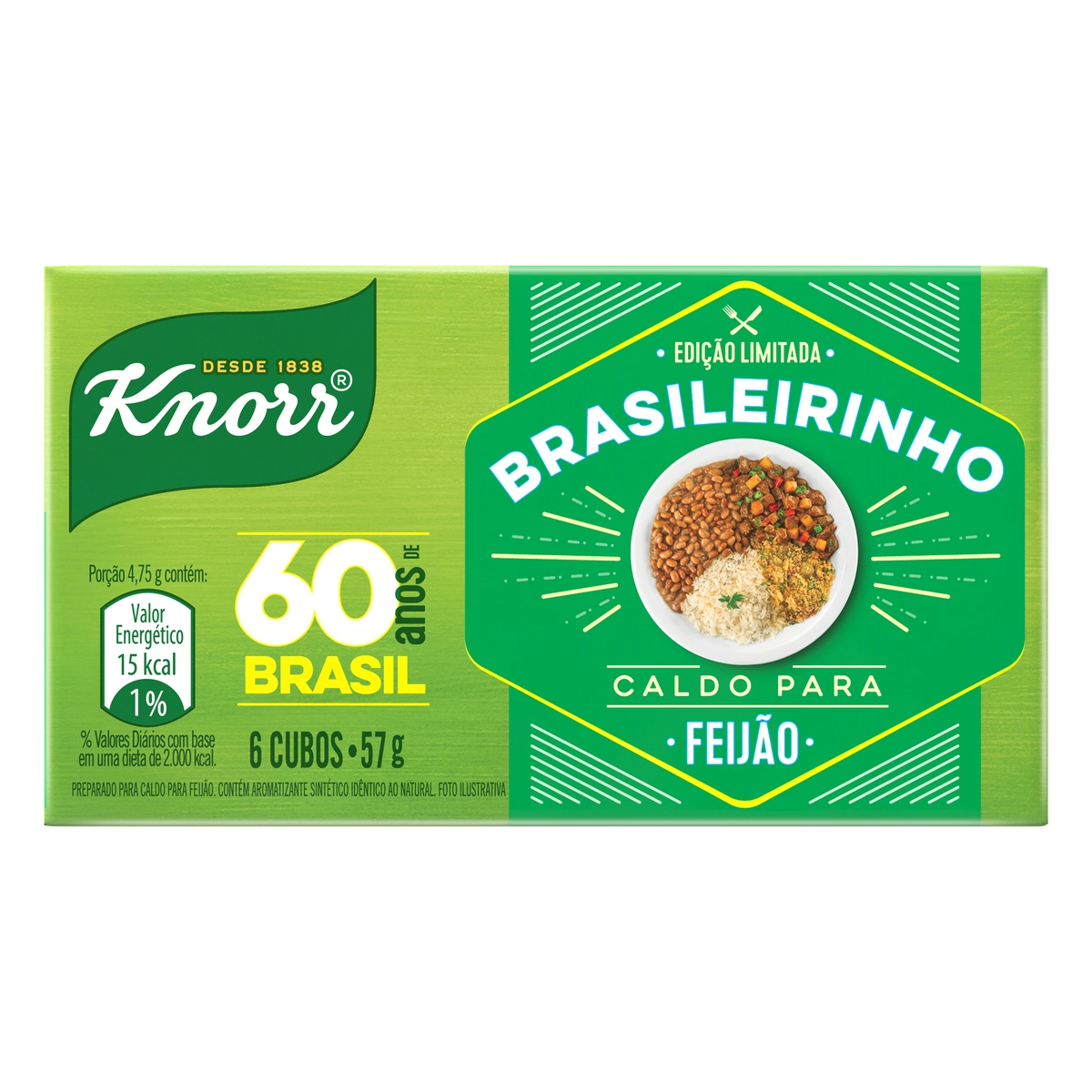 Caldo Tablete Para Feijão Knorr Caixa 57g 6 Unidades Edição Limitada Brasileirinho