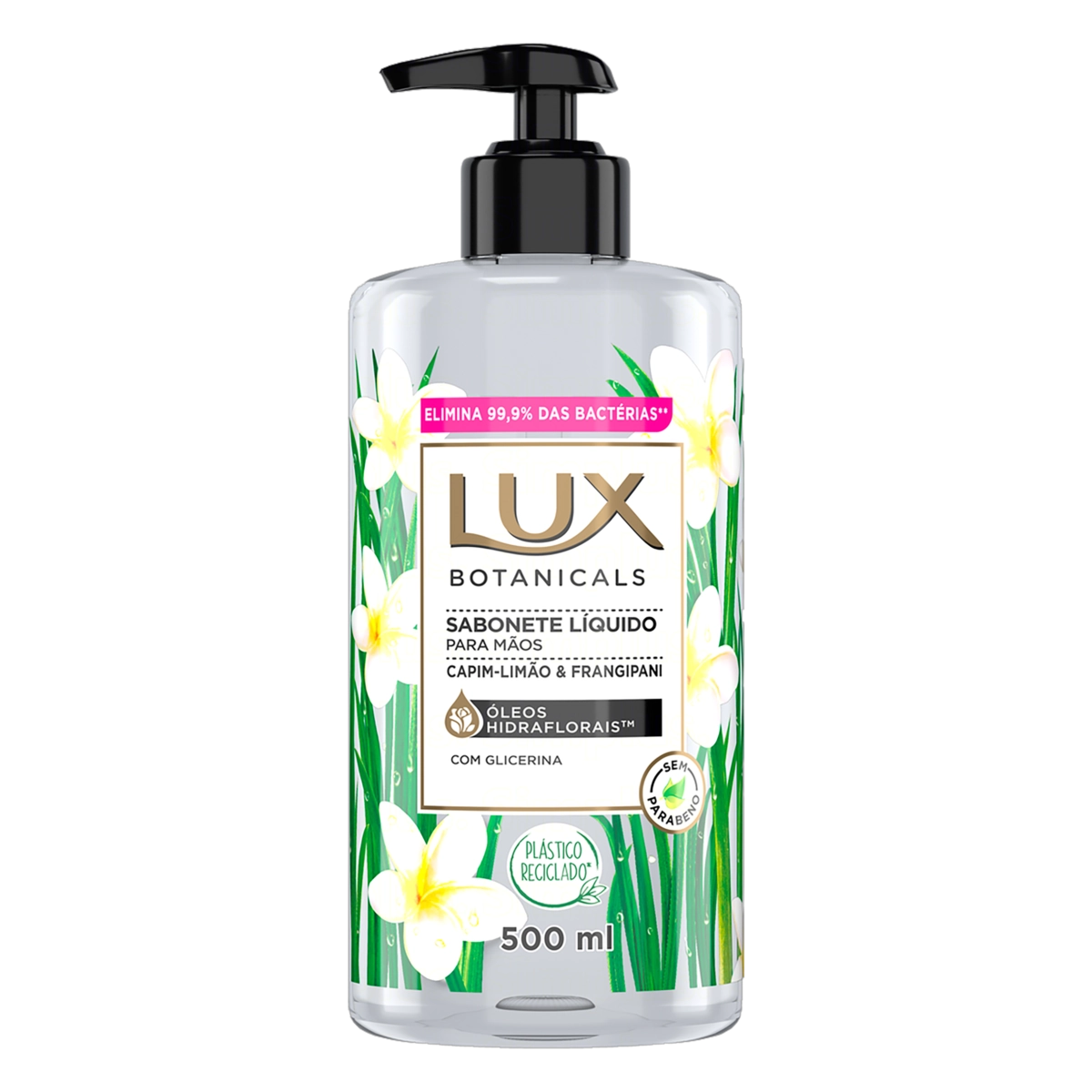 Sabonete Líquido Para As Mãos Capim Limão Frangipani Lux Botanicals Frasco 500ml