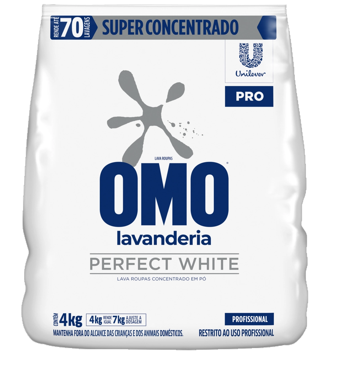 Lava Roupas Pó Concentrado Omo Perfect White Pro Pacote 4kg