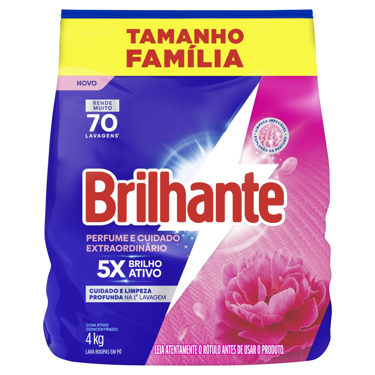 Lava Roupas Em Po Brilhante 4kg Cuidado Extraordinario