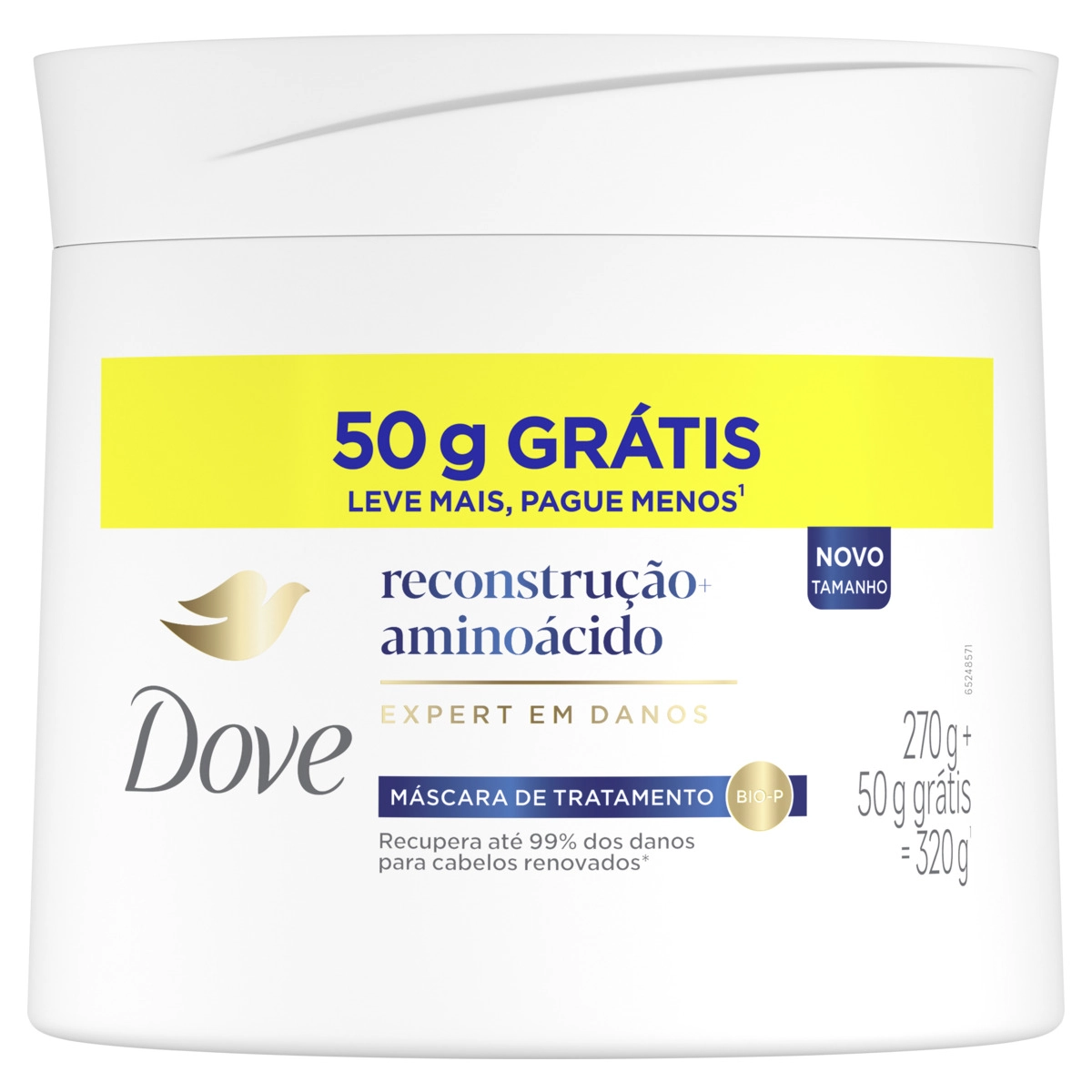 Mascara De Tratamento Dove Reconstrucao Aminoacido 320g Lv Pg 50g Gratis