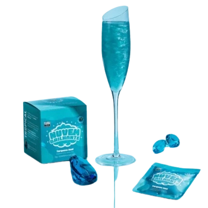 Preparo Nuvem Brilhante P/drinks Azul Turq 12g C/4 Sc
