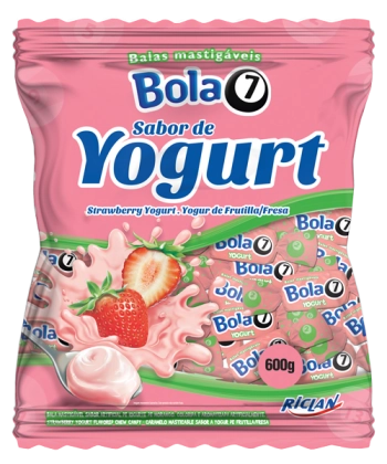 Balas Mastigaveis Bola 7 Yogurt 600g