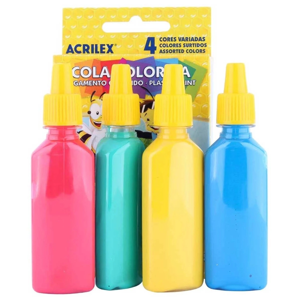 Cola Colorida Acrilex 4 Unidades