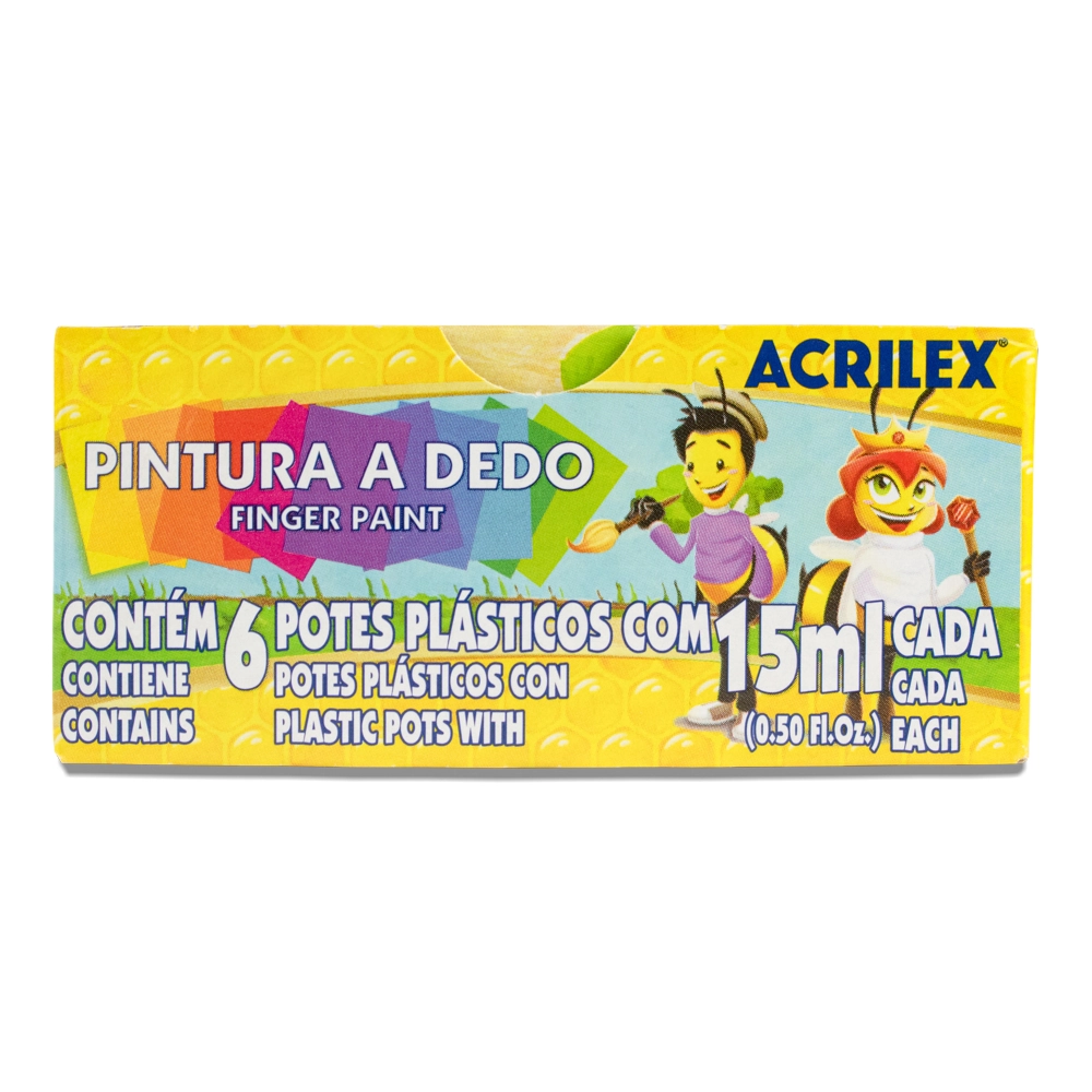 Pintura A Dedo 6 Cores 15ml Acrilex
