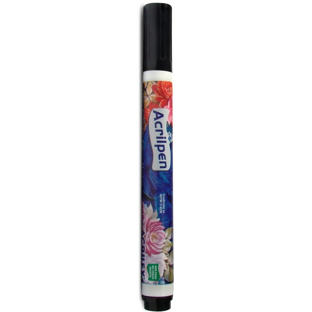 Caneta Marcador Ptecido Acrilpen 520 Preto