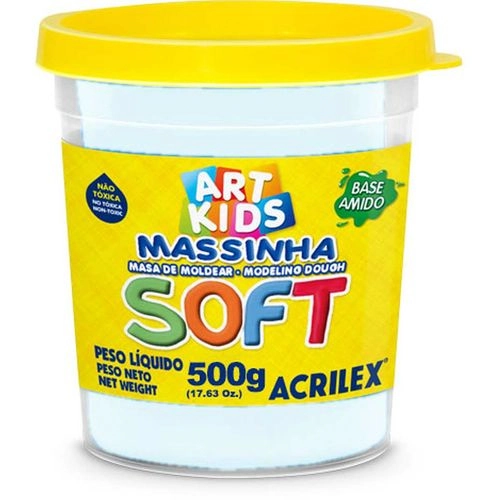 Massa Modelar Acrilex Soft Branco 500g
