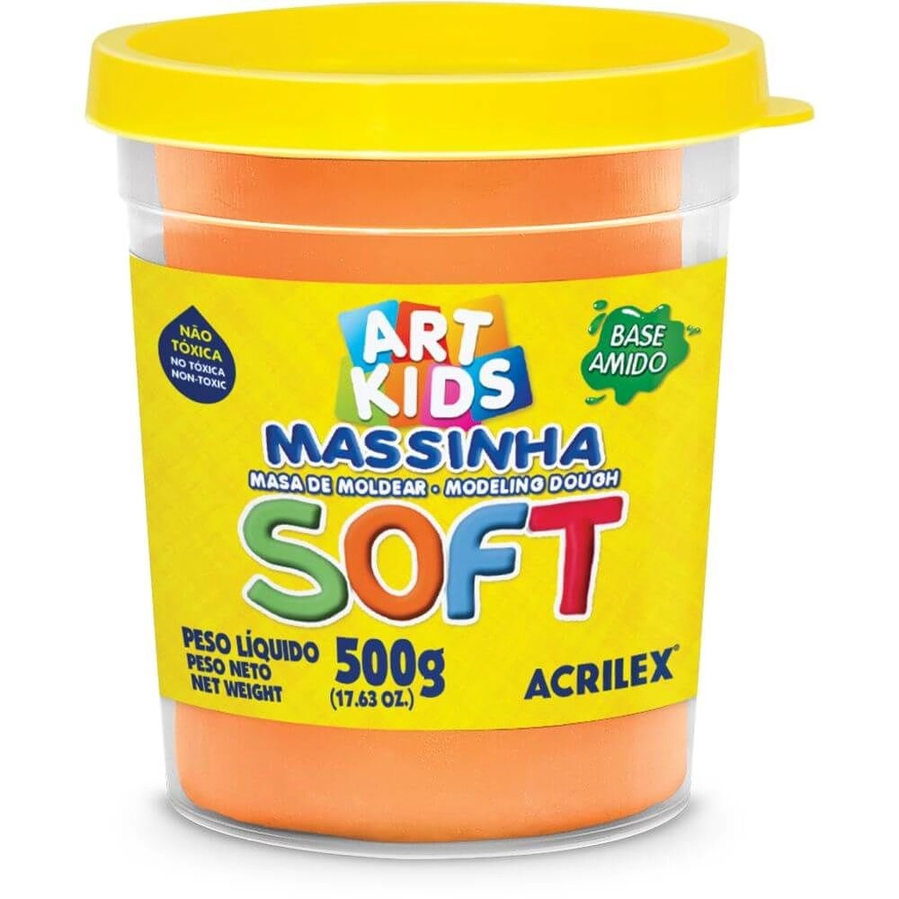 Massa Acrilex P/ Modelar Soft 500g Laranja