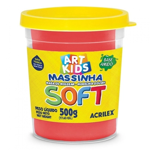 Massa Modelar Acrilex Soft Vermelho 500g