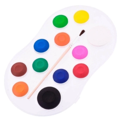 Tinta Pastilha Aquarela Acrilex 12un