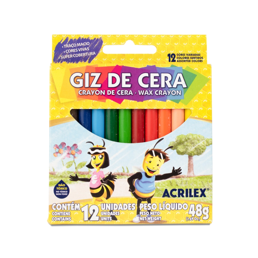 Giz De Cera Acrilex 48g 12 Unidades