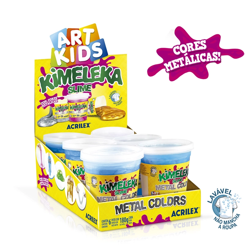 Massinha Kimeleka Acrilex Met Azul 180g