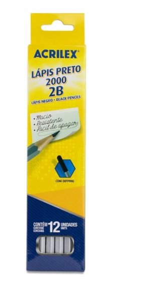 Lapis Grafite Preto Classic 2b C/12 Acrilex