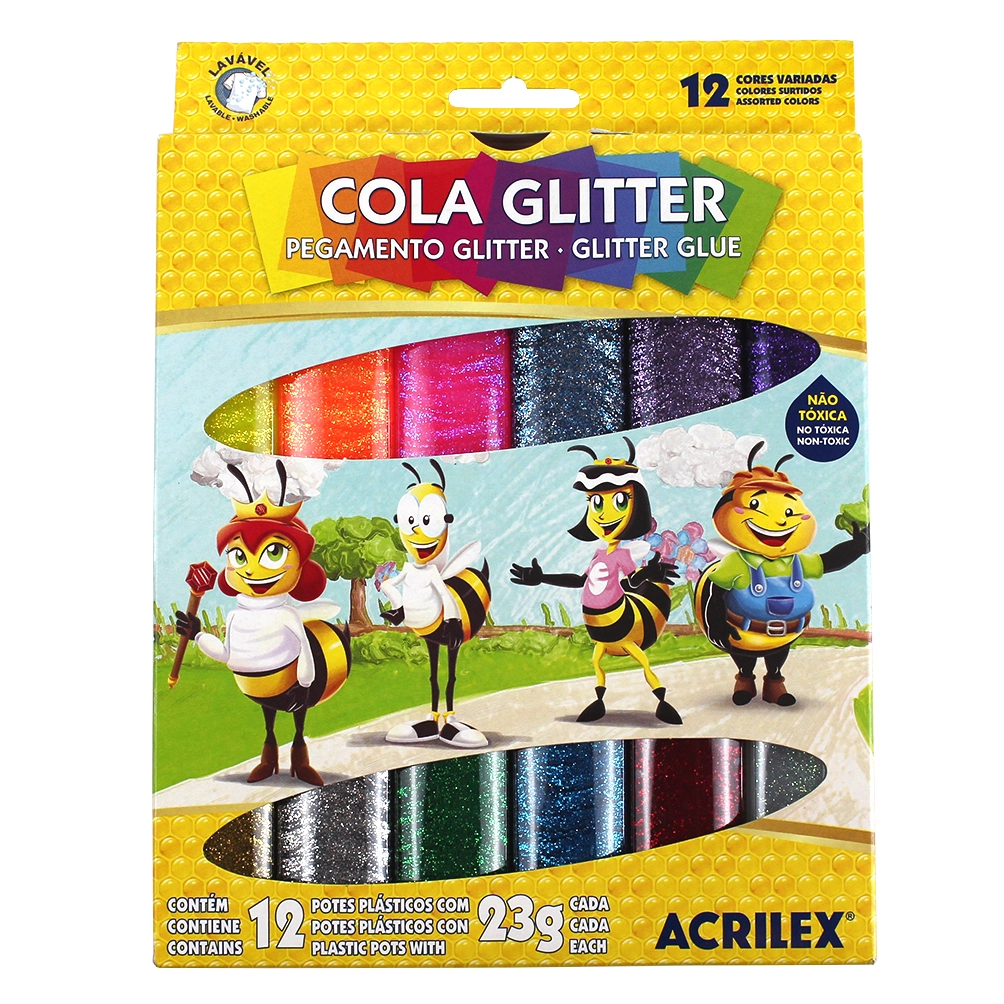 Cola C/ Glittertubo 23g 12 Cores Acrilex