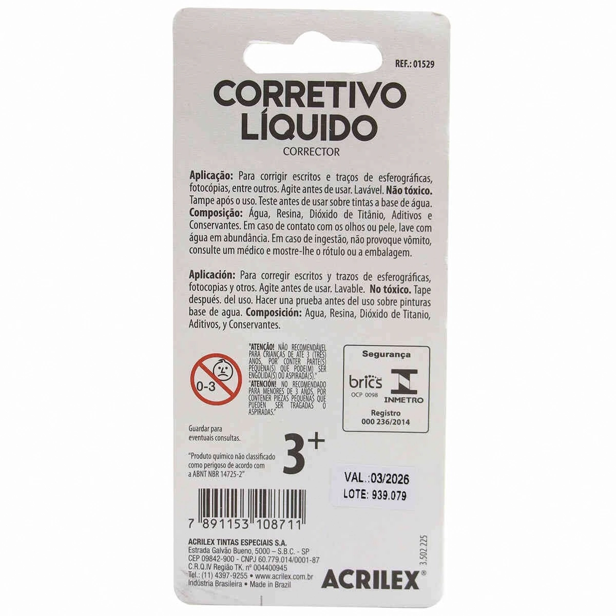 Corretivo Liquido 18ml 01529 Acrilex