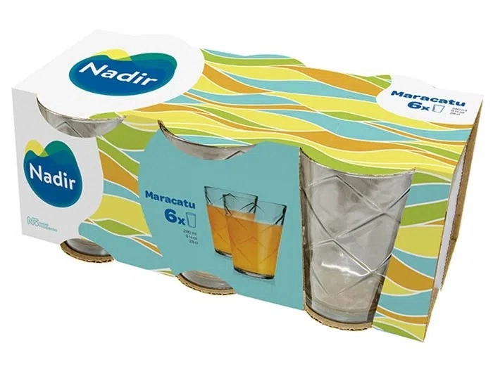 Conjunto Copo Vidro Multiuso Maracatu 280ml Nadir 6 Unidades