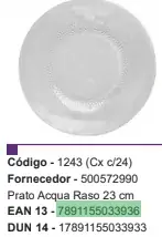 Prato Raso Nf Acqua 23cm