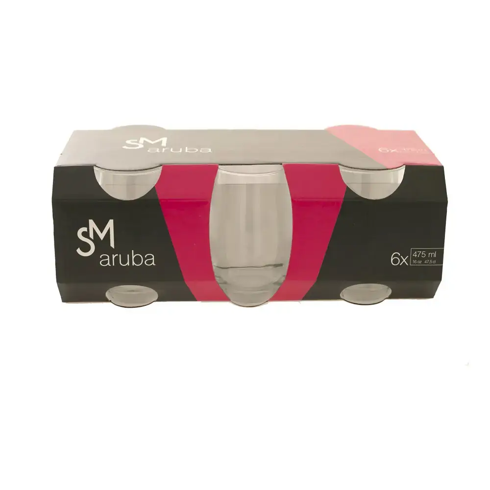 Conj.copos Nadir Aruba 475ml C/6 Cristal