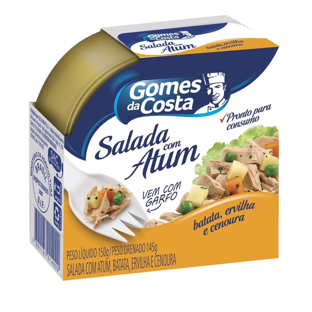 Salada Com Seleta E Atum Gomes Da Costa Caixa 145g