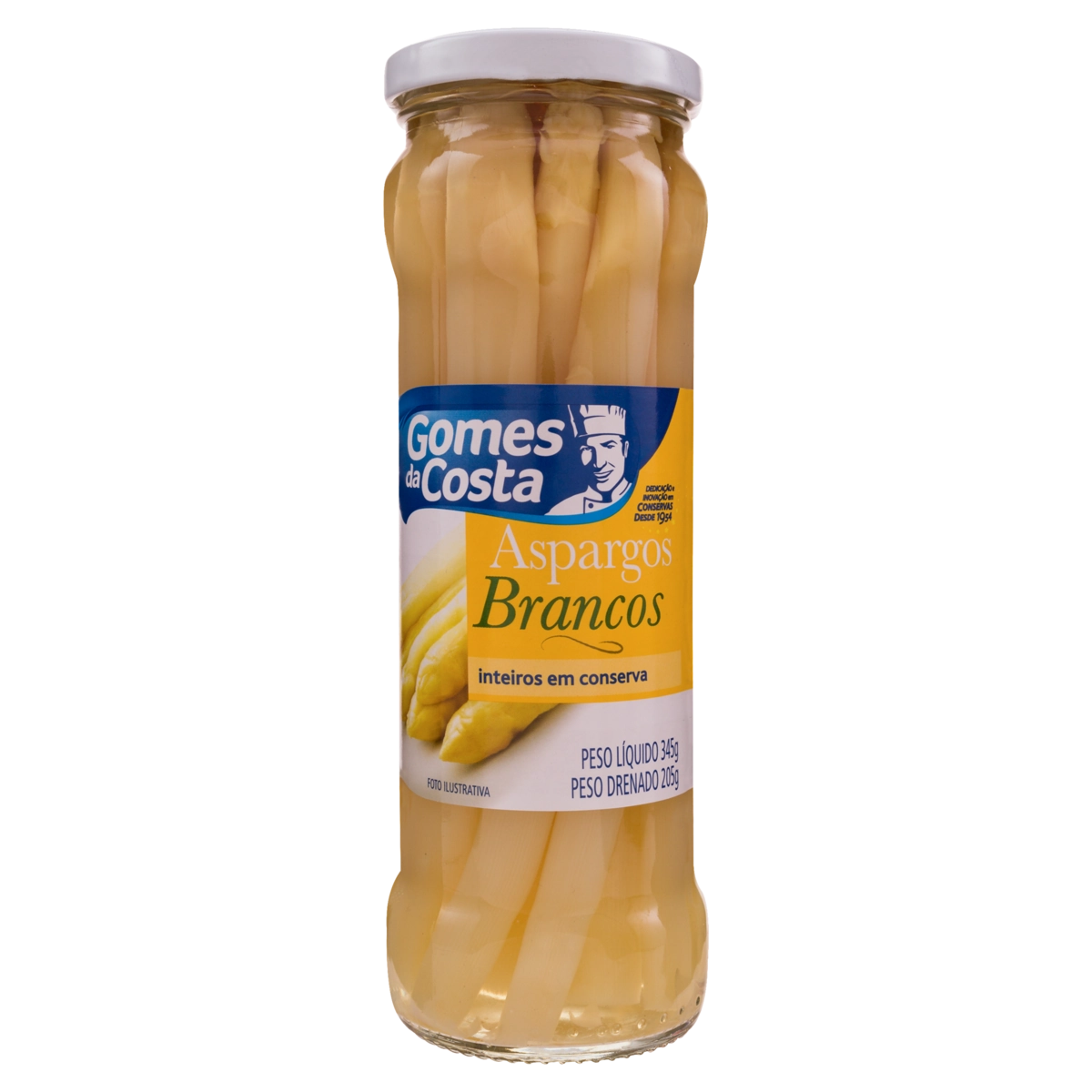 Aspargo Branco Em Conserva Inteiro Gomes Da Costa Vidro 205g