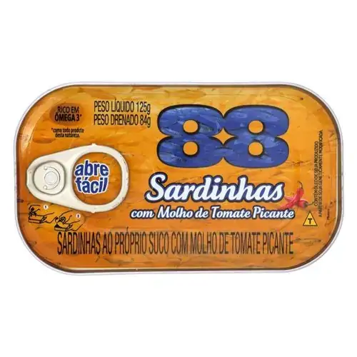 Sardinha Ao Molho De Tomate Picante 88 Lata 75g