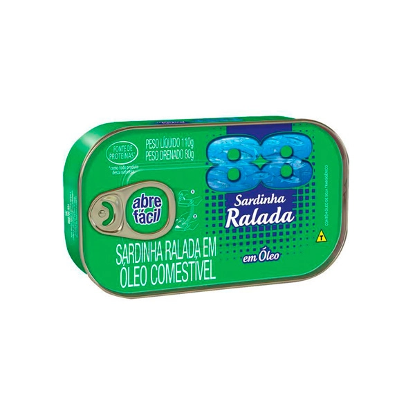 Sardinha Ralada Em óleo 88 Lata 80g
