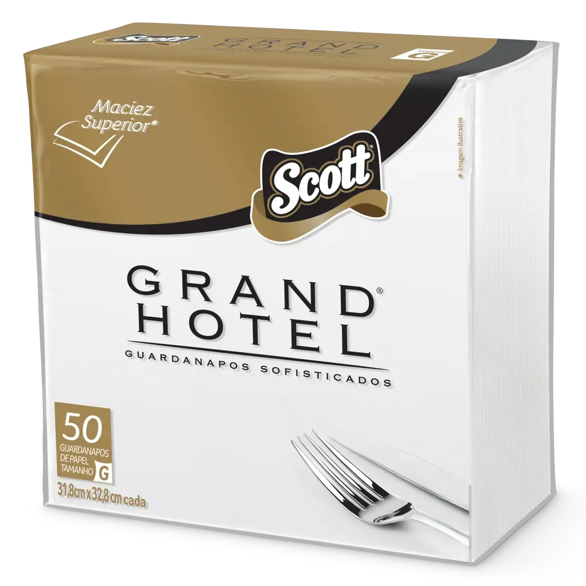 Guardanapo De Papel Folha Tripla Scott Grand Hotel 31,8cm X 32,8cm Pacote 50 Unidades