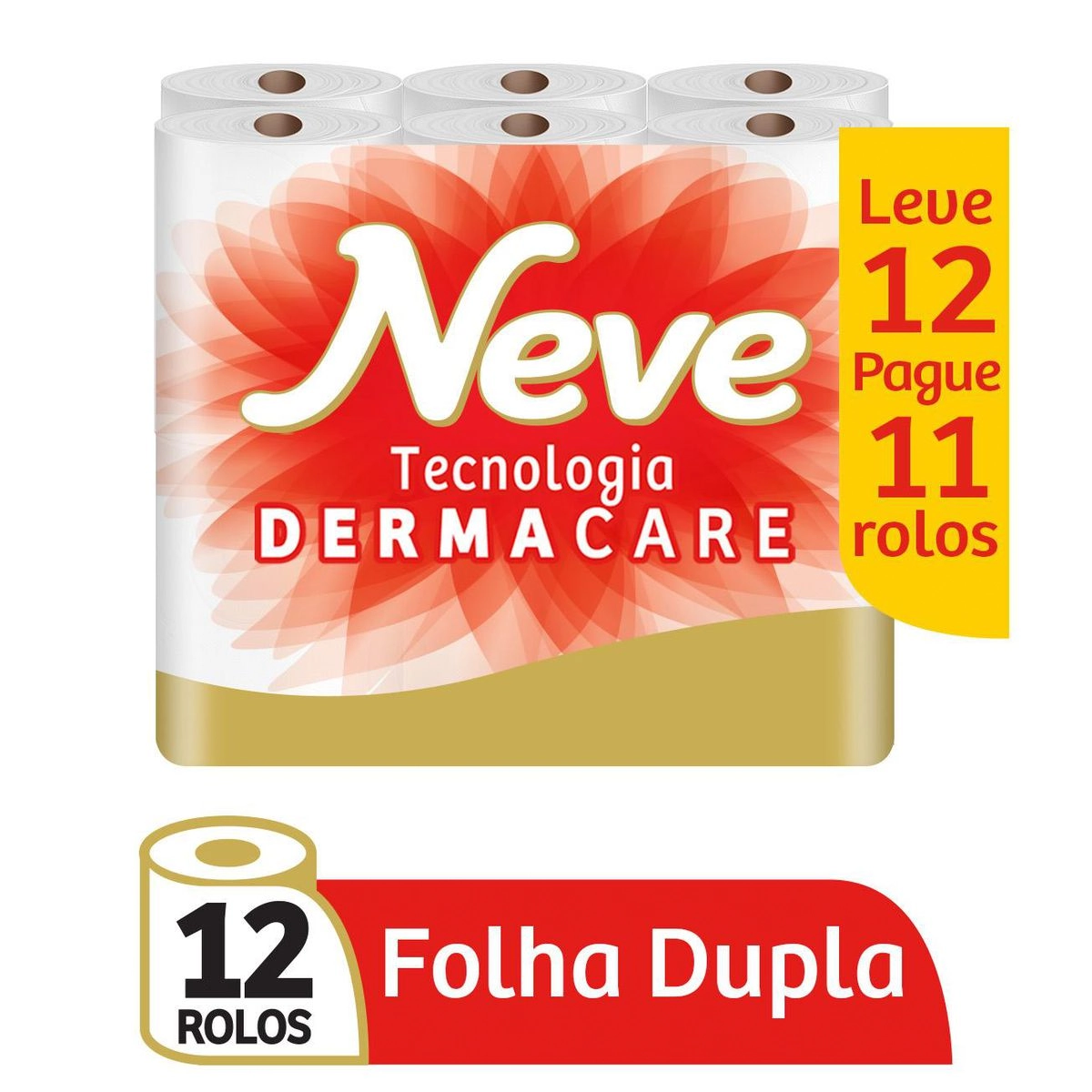 Papel Higiênico Folha Dupla Neutro Neve Toque Da Seda 30m Pacote Leve 12 Pague 11 Unidades