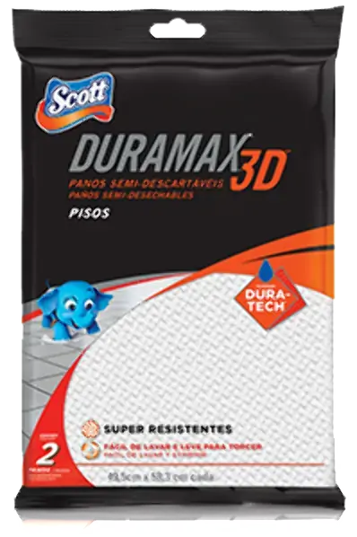 Pano De Chão Scott Duramax 49,5cm X 58,3cm 2 Unidades