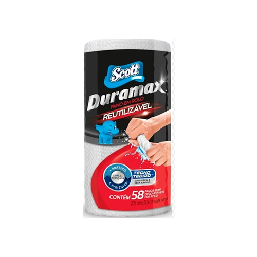 Pano Reutilizável Em Rolo Branco Scott Duramax 58 Unidades