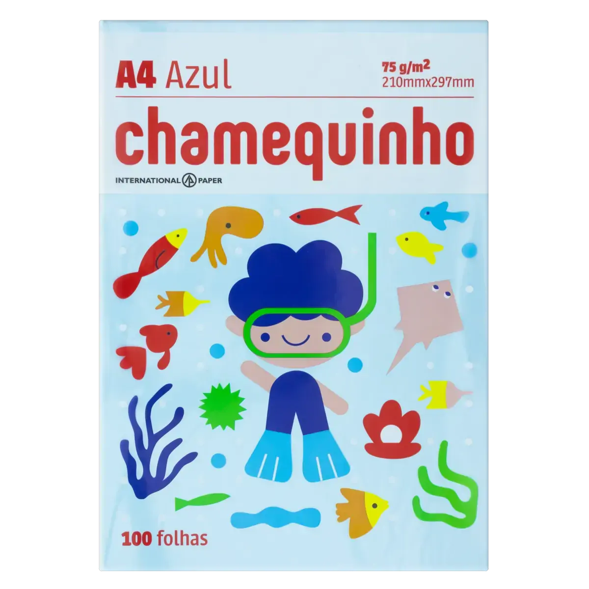 Papel Sulfite Azul Chamequinho A4 100 Folhas