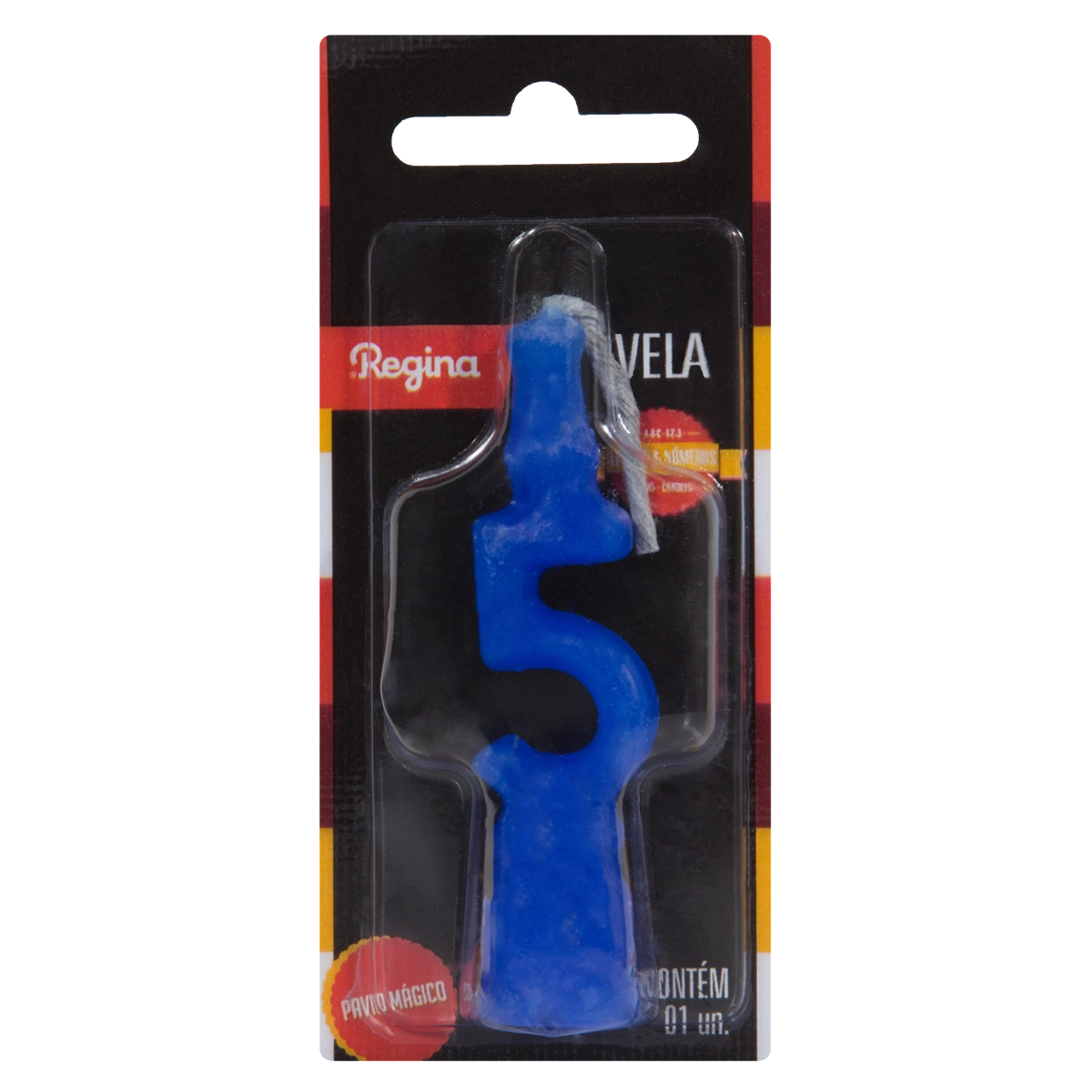 Vela De Aniversário Azul N 5 Regina Cartela