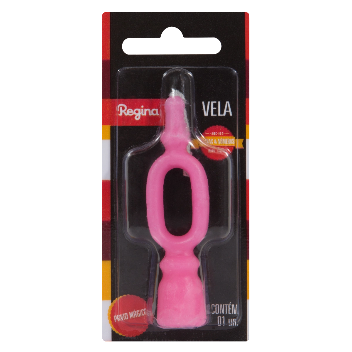 Vela De Aniversário Rosa N 0 Regina Cartela