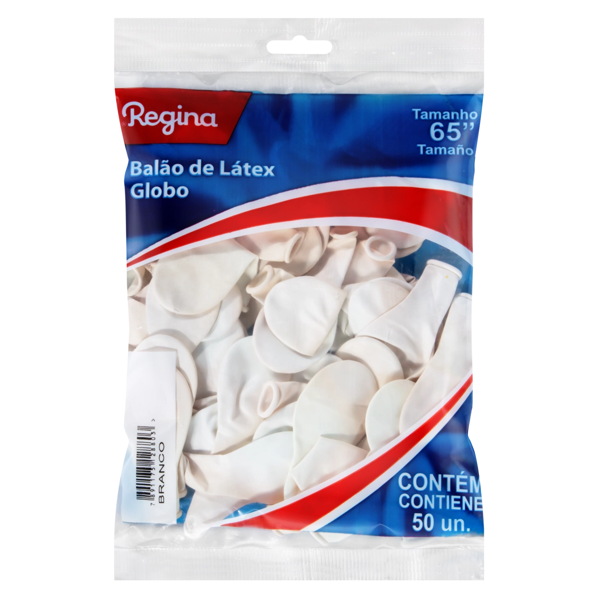 Balão Branco Látex Regina 65 Pacote 50 Unidades