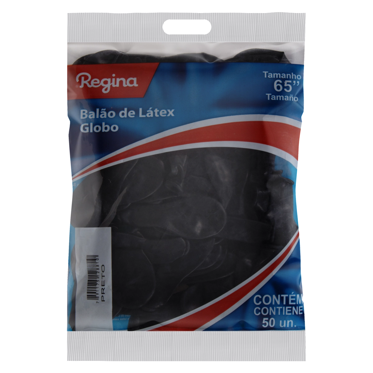Balão Globo Preto Látex Regina 65 Pacote 50 Unidades
