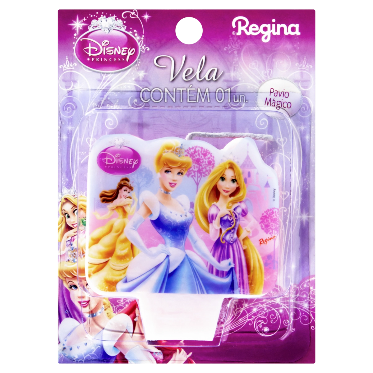 Vela De Aniversário Princesas Disney Regina Cartela