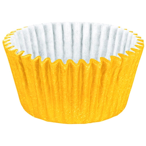 Forminha Cupcake Impermeável Colors Amarelo 45 Unidades Regina Festas