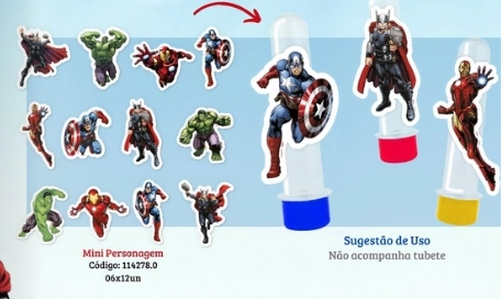 Mini Personagens Marvel Avengers 12un Regina Festas
