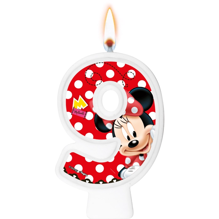 Vela Numeral Red Minnie N9
